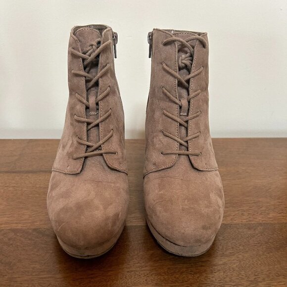 Taupe "Suede" Booties-Size 8 - Picture 2 of 5